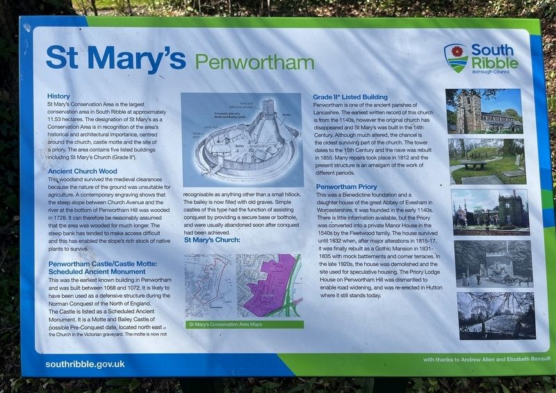St Mary's Penwortham Marker. Click for full size. St Mary's Penwortham Marker image. Click for full size.