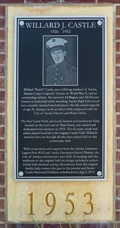Willard J. Castle Marker. Click for full size. Willard J. Castle Marker image. Click for full size.