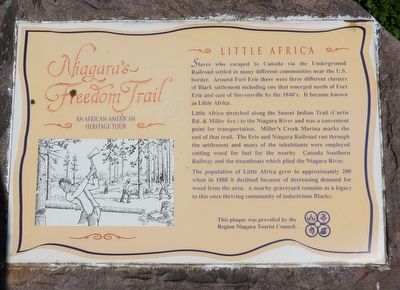Niagara's Freedom Trail - Little Africa - Marker. Click for full size. Niagara's Freedom Trail - Little Africa - Marker image. Click for full size.