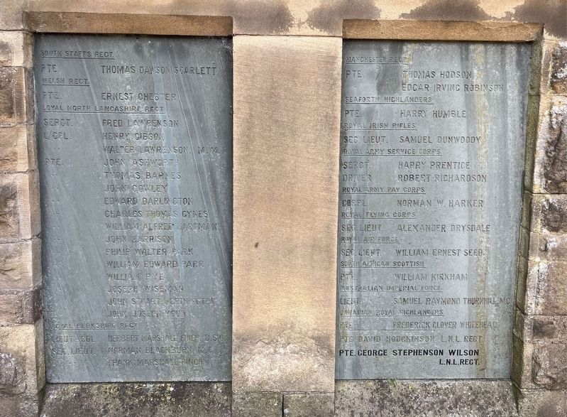 Penwortham War Memorial. Click for full size. Penwortham War Memorial image. Click for full size.