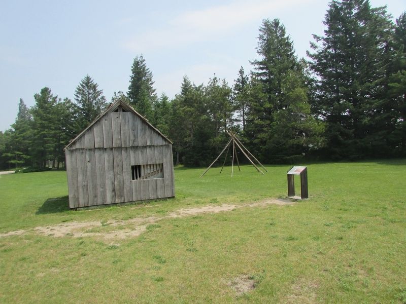 Marker at Colonial Michilimackinac. Click for full size. Marker at Colonial Michilimackinac image. Click for full size.