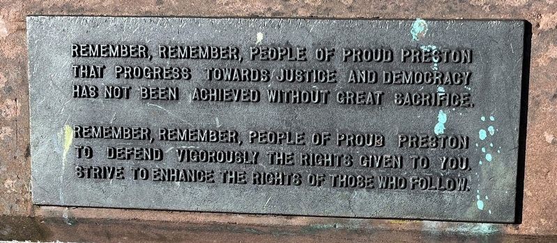 Preston Workers' Memorial Day Committee Monument image. Click for full size.