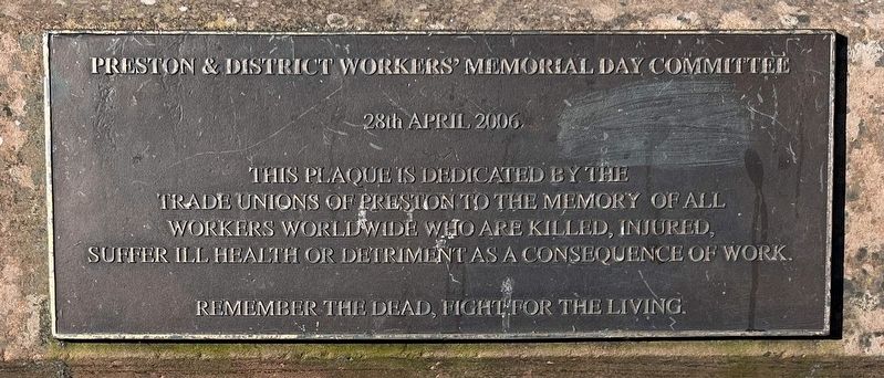 Preston Workers' Memorial Day Committee Monument image. Click for full size.