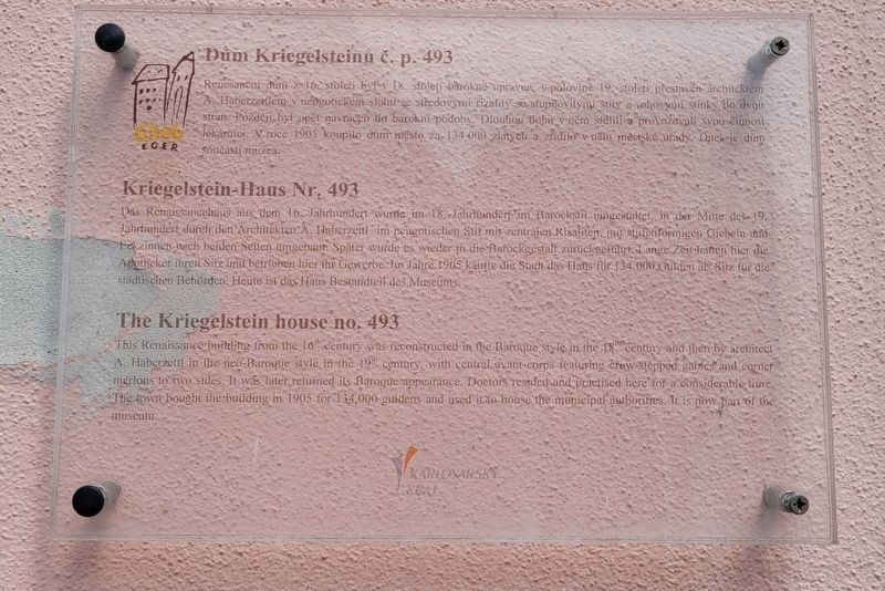 Dům Kriegelsteinů č. p. 493 / The Kriegelstein house no. 493 Marker image. Click for full size.