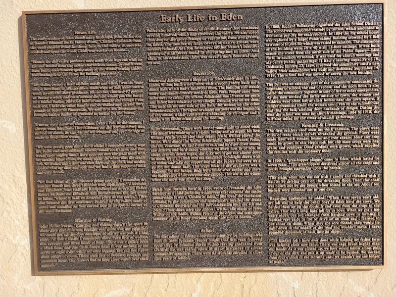 Early Life in Eden Marker image. Click for full size.