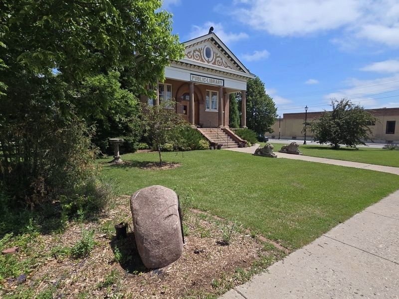 Worldwide Daffodil Project Marker in front of Valley City Public Library. Click for full size. Worldwide Daffodil Project Marker in front of Valley City Public Library image. Click for full size.