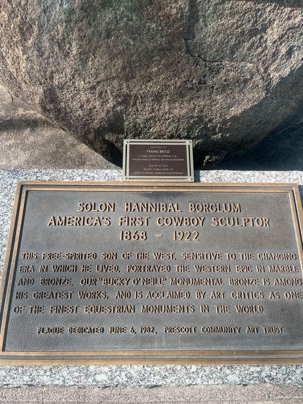 Frank Brito Memorial and Borglum Marker. Click for full size. Frank Brito Memorial and Borglum Marker image. Click for full size.