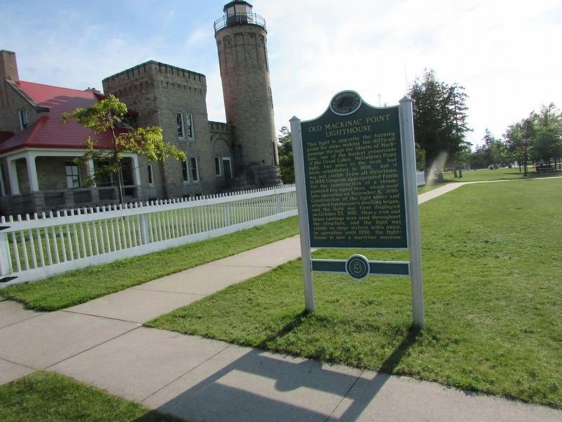Old Mackinac Point Lighthouse Marker. Click for full size. Old Mackinac Point Lighthouse Marker image. Click for full size.