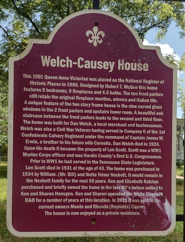 Welch-Causey House Marker image. Click for full size.