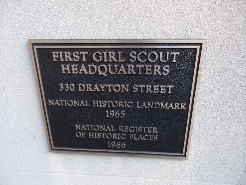 First Girl Scout Headquarters in America N.R.H.P. plaque. Click for full size. First Girl Scout Headquarters in America N.R.H.P. plaque image. Click for full size.