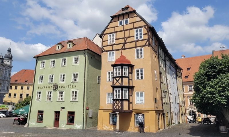 The view of the Spal�ček buildings along the plaza image. Click for full size.