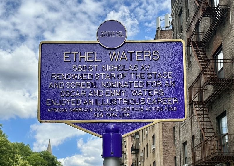 Ethel Waters Marker. Click for full size. Ethel Waters Marker image. Click for full size.