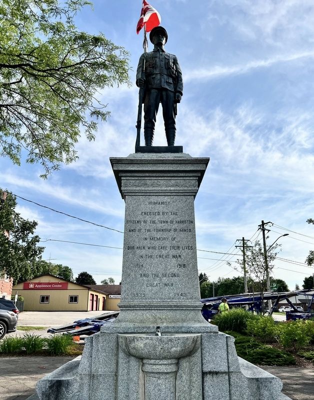 Harriston Cenotaph (east side). Click for full size. Harriston Cenotaph (east side) image. Click for full size.