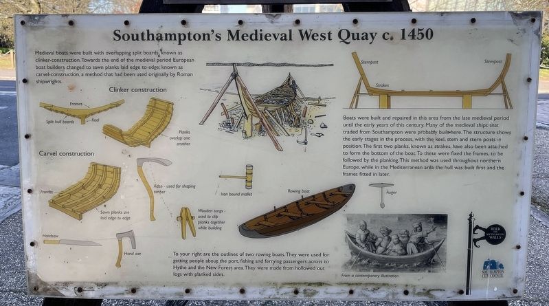 Southampton's Medieval West Quay c.1450 Marker. Click for full size. Southampton's Medieval West Quay c.1450 Marker image. Click for full size.
