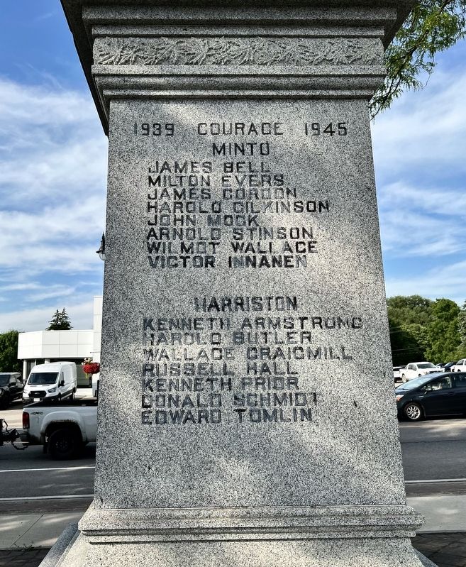 Harriston Cenotaph (west side). Click for full size. Harriston Cenotaph (west side) image. Click for full size.