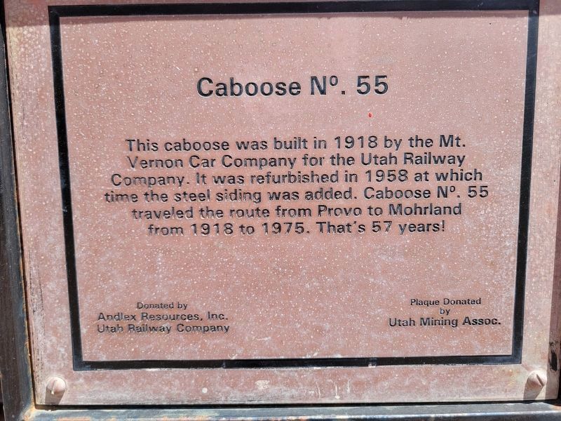 Caboose No. 55 Marker image. Click for full size.