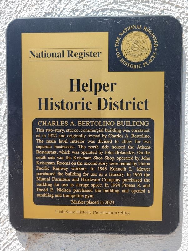 Charles A. Bertolino Building Marker. Click for full size. Charles A. Bertolino Building Marker image. Click for full size.