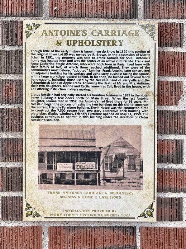 Antoine's Carriage & Upholstery Marker image. Click for full size.