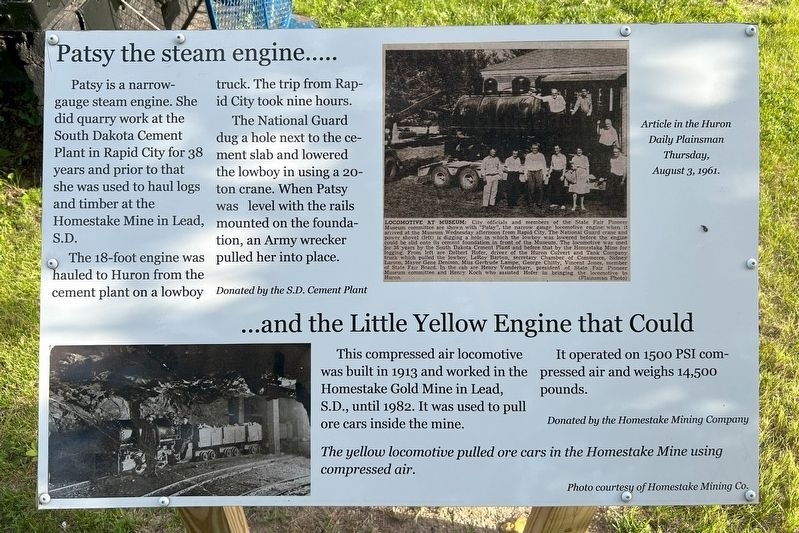 Patsy the steam engine..... Marker image. Click for full size.