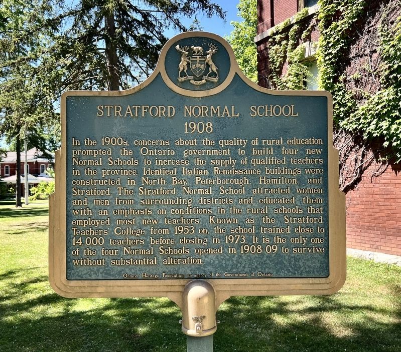 Stratford Normal School Marker image. Click for full size.