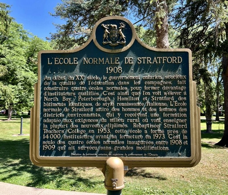 Stratford Normal School / L��cole Normale de Stratford Marker image. Click for full size.