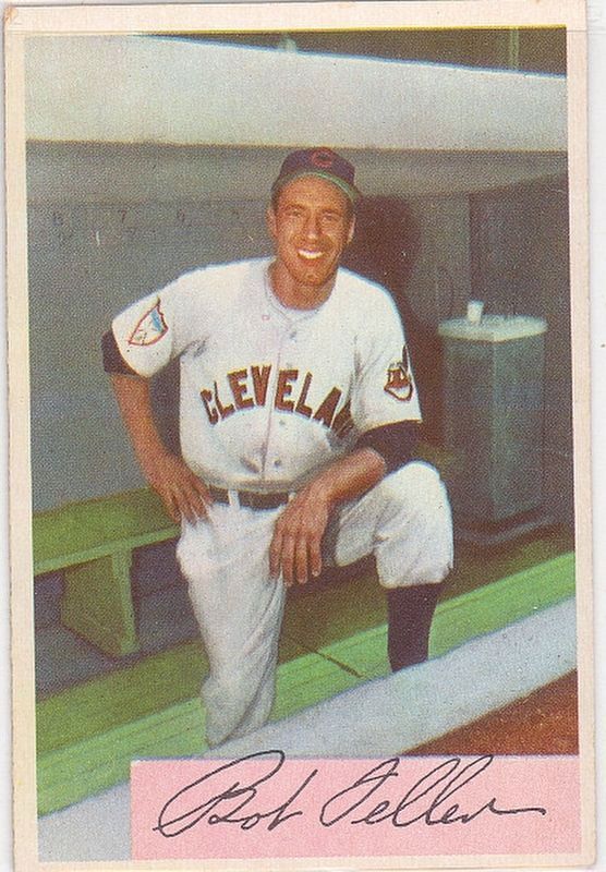 Bob Feller 1954 Bowman Baseball Card image. Click for full size.