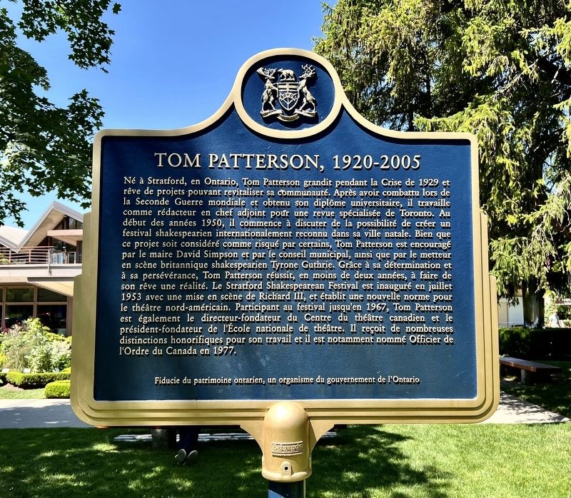 Tom Patterson (1920-2005) Marker [fran�ais] image. Click for full size.