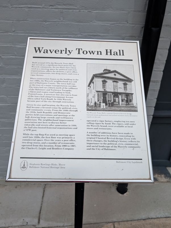Waverly Town Hall Marker. Click for full size. Waverly Town Hall Marker image. Click for full size.