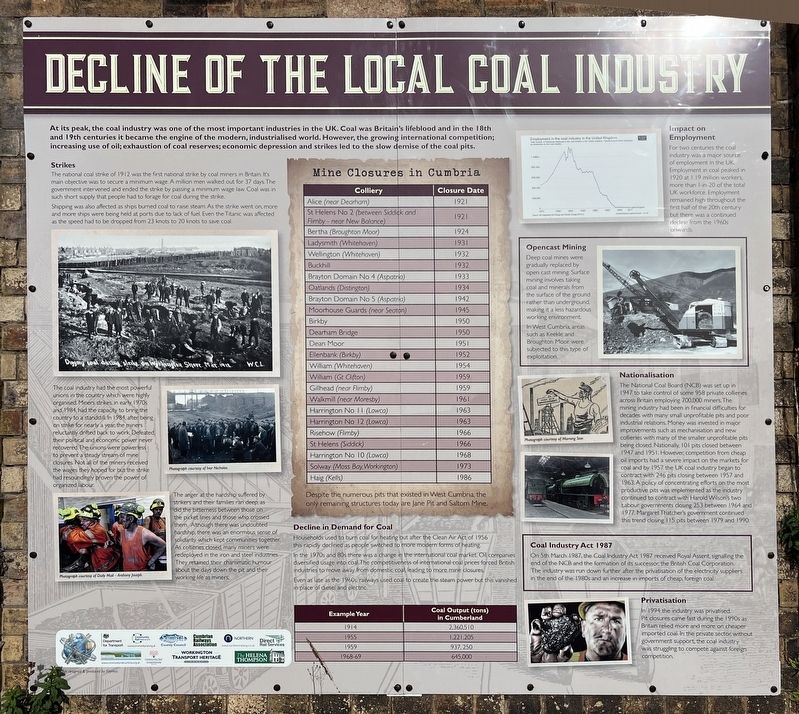 Decline of the Local Coal Industry Marker image. Click for full size.