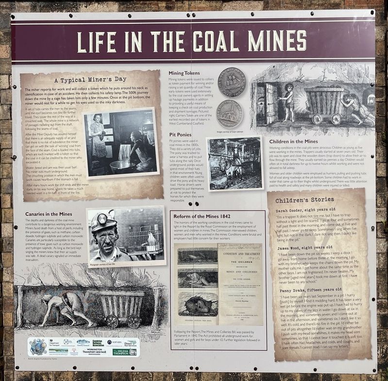 Life in the Coal Mines Marker. Click for full size. Life in the Coal Mines Marker image. Click for full size.