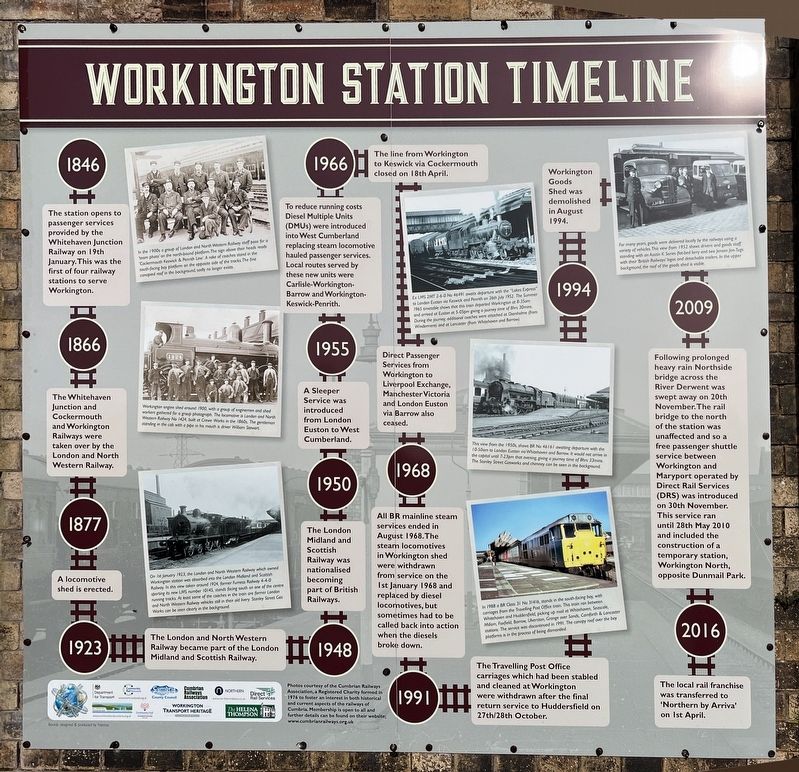 Workington Station Timeline Marker. Click for full size. Workington Station Timeline Marker image. Click for full size.