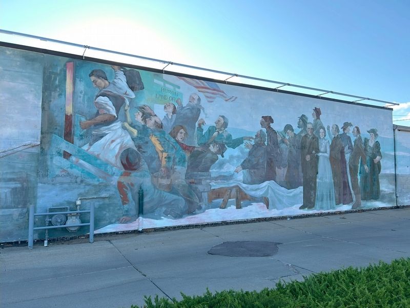 "The Land Rush" Mural image. Click for full size.