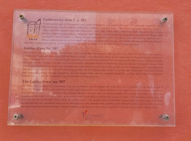 Gablerovsk� dům č. p. 507 / The Gabler house no. 507 Marker image. Click for full size.