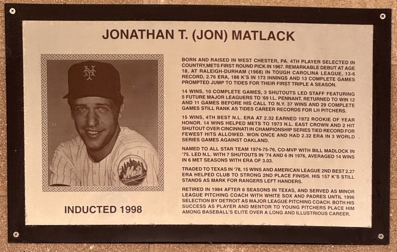 Jonathan T. (Jon) Matlock Marker image. Click for full size.