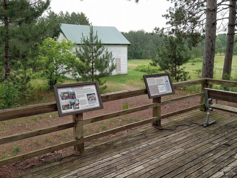 The Beaulieu House Marker (left) at the Beaulieu House overlook. Click for full size. The Beaulieu House Marker (left) at the Beaulieu House overlook image. Click for full size.