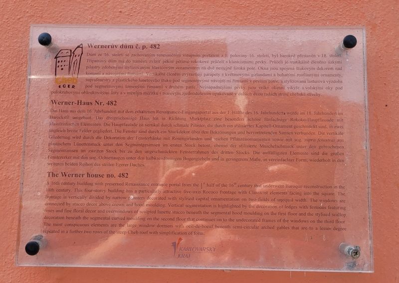Wernerův dům č. p. 482 / The Werner house no. 482 Marker image. Click for full size.