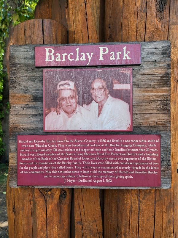 Barclay Park Marker image. Click for full size.