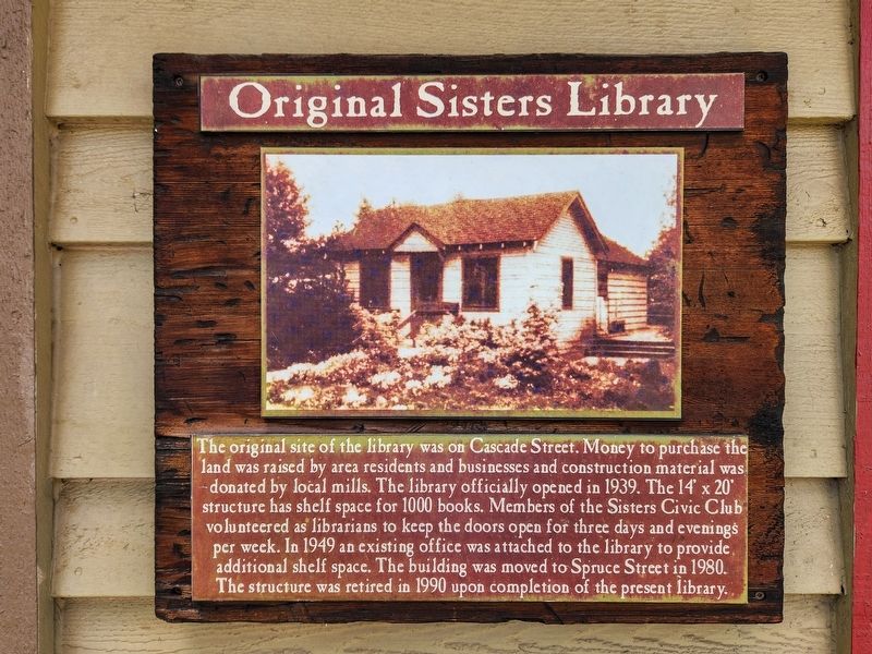 Original Sisters Library Marker image. Click for full size.