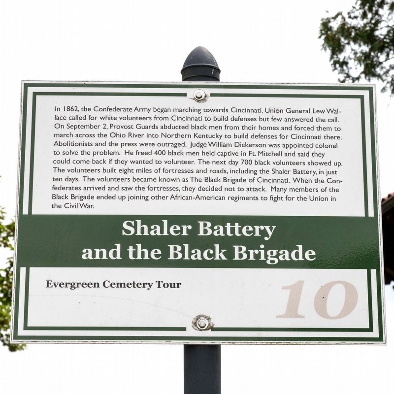 Shaler Battery and the Black Brigade Marker image. Click for full size.