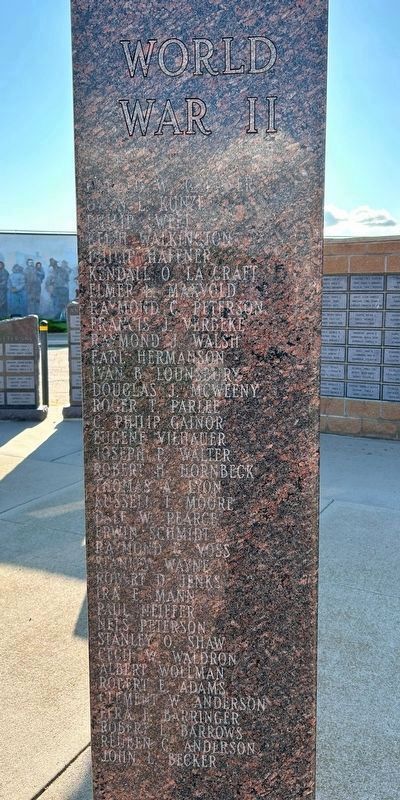World War II Pillar, Side One image. Click for full size.