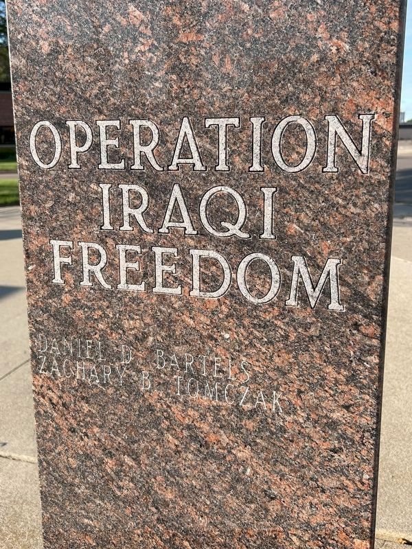 Operation Iraqi Freedom side of Pillar image. Click for full size.