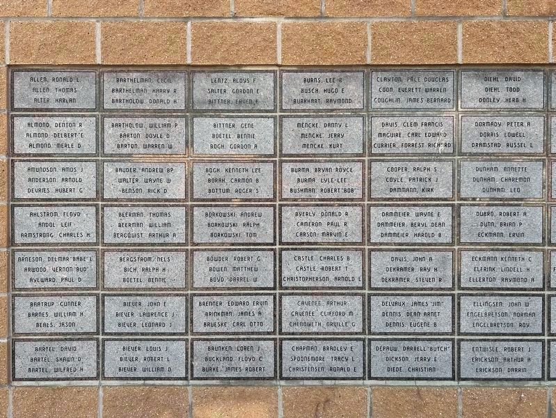 Beadle County Veterans Memorial Back Wall image. Click for full size.