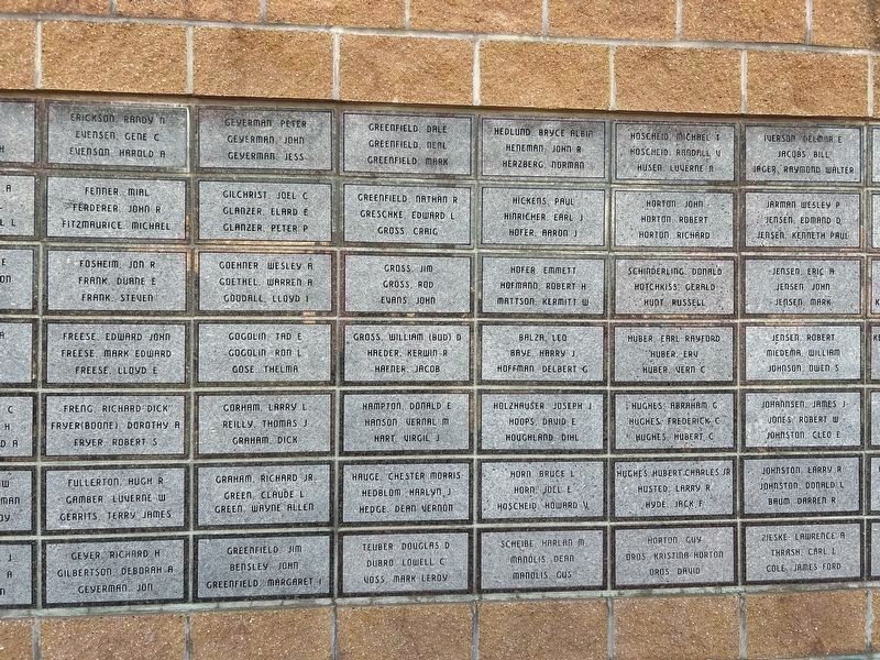 Beadle County Veterans Memorial Back Wall image. Click for full size.