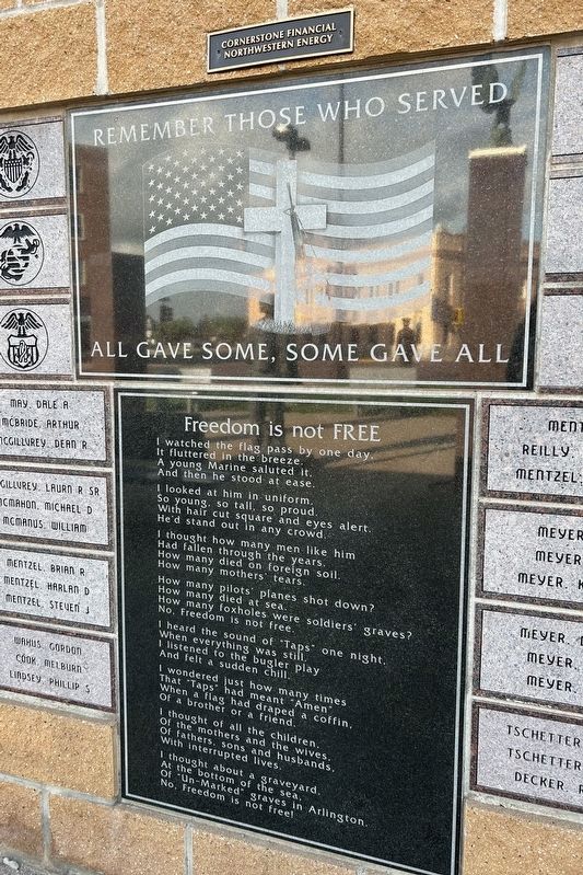 Beadle County Veterans Memorial Back Wall image. Click for full size.