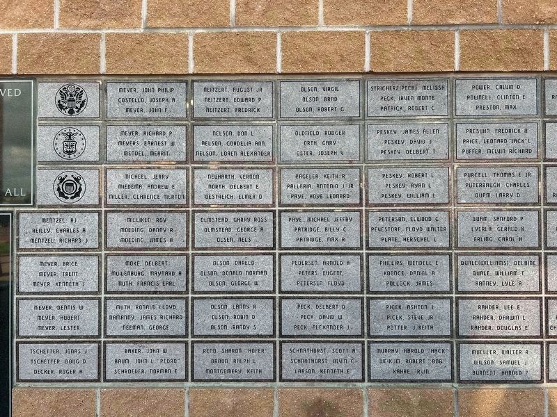 Beadle County Veterans Memorial Back Wall image. Click for full size.