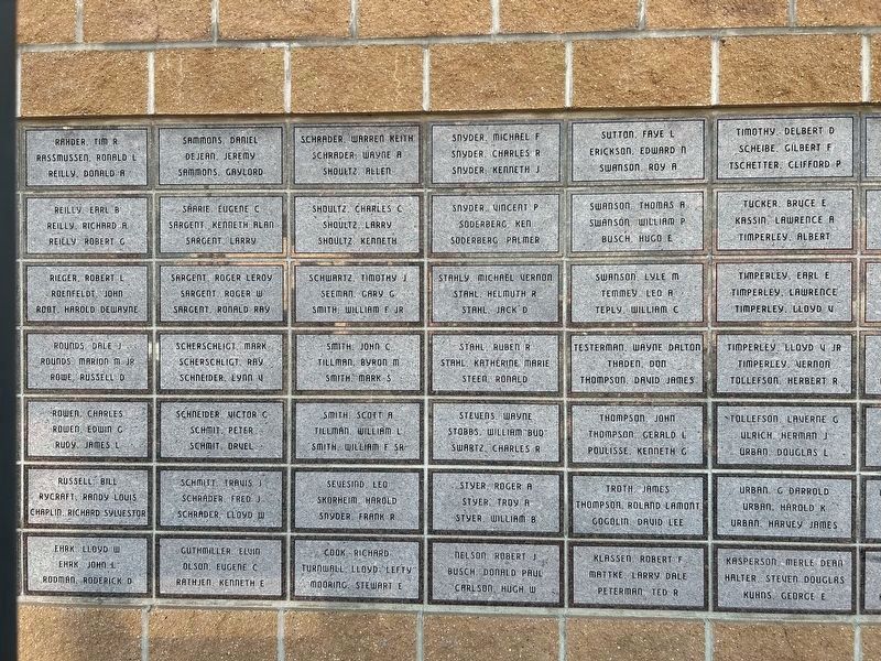Beadle County Veterans Memorial Back Wall image. Click for full size.