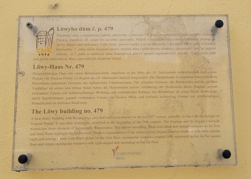 L�wyho dům č. p. 479 / The L�wy building no. 479 Marker image. Click for full size.