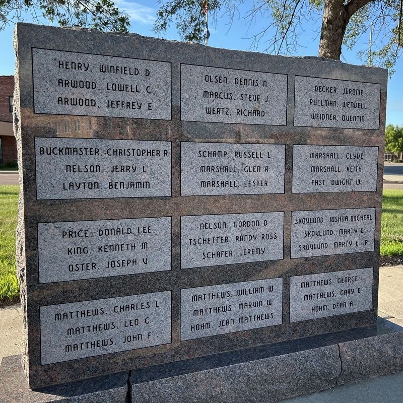 Beadle County Veterans Memorial, Right Wall 3 image. Click for full size.