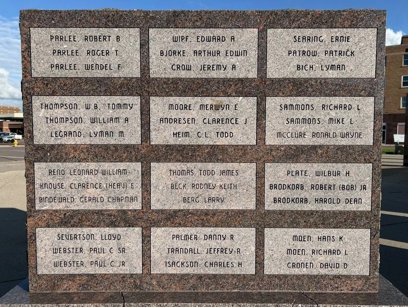Beadle County Veterans Memorial, Right Wall 3 (Back) image. Click for full size.