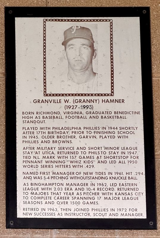 Granville W. (Granny) Hamner Marker image. Click for full size.
